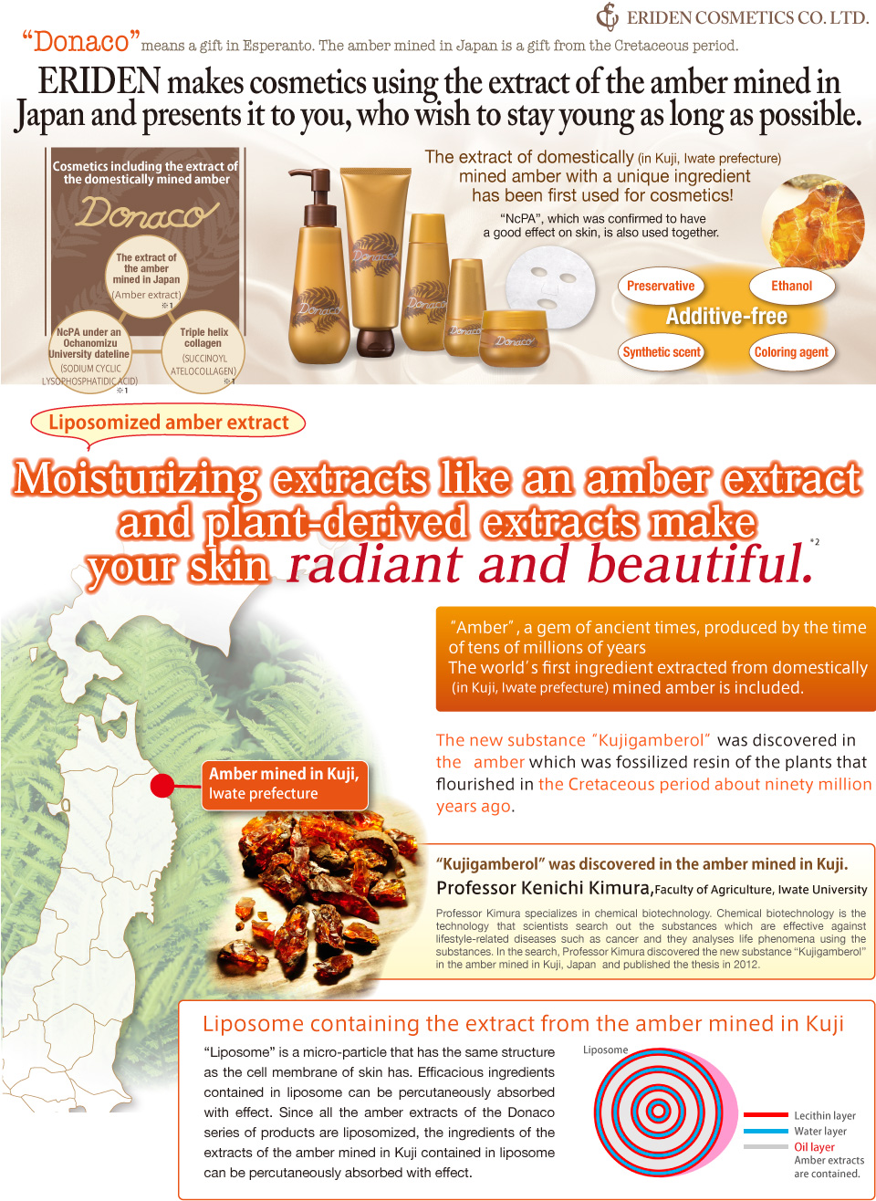 Moisturizing extracts like an amber extract and plant-derived extracts make your skin radiant and beautiful. 