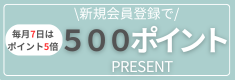 新規会員登録で今すぐ使える500円OFFクーポンプレゼント